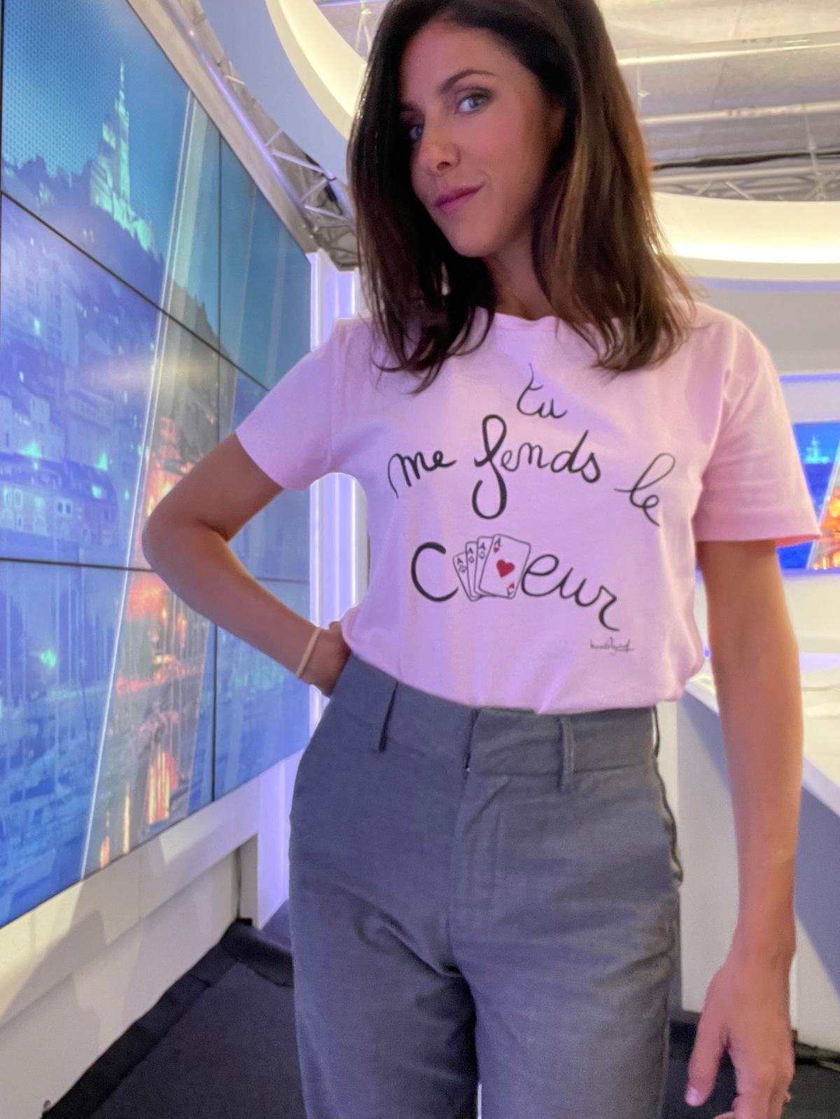 T-shirt "Marcel Pagnol" Femme - Tu me fends le cœur" Pink