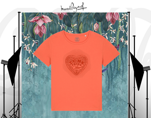 T-shirt Marcel Pagnol femme "tu me fends le coeur" - couleur Fiesta