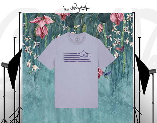 T-shirt Unisexe Marcel Pagnol "Bonne Mère Marinière" - Couleur Lavender | Coton Bio & Fabriqué en France