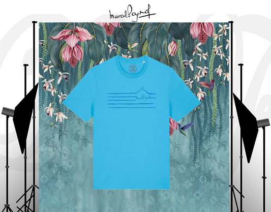 T-shirt Marcel Pagnol Unisexe "Bonne mère marinière" couleur "AQUA BLUE"