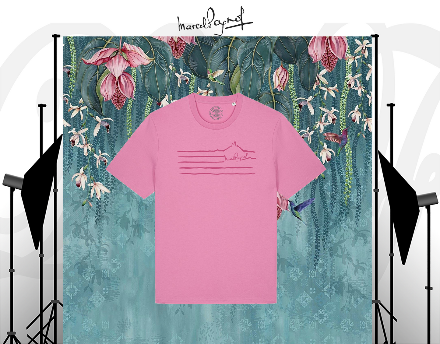 T-shirt Marcel Pagnol Unisexe "Bonne mère marinière" couleur "BUBBLE PINK"