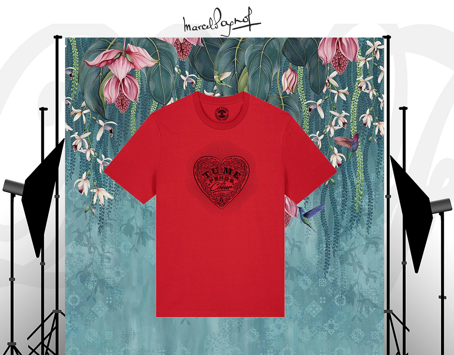 T-shirt Marcel Pagnol Unisexe "Tu me fends le coeur" couleur "RED"