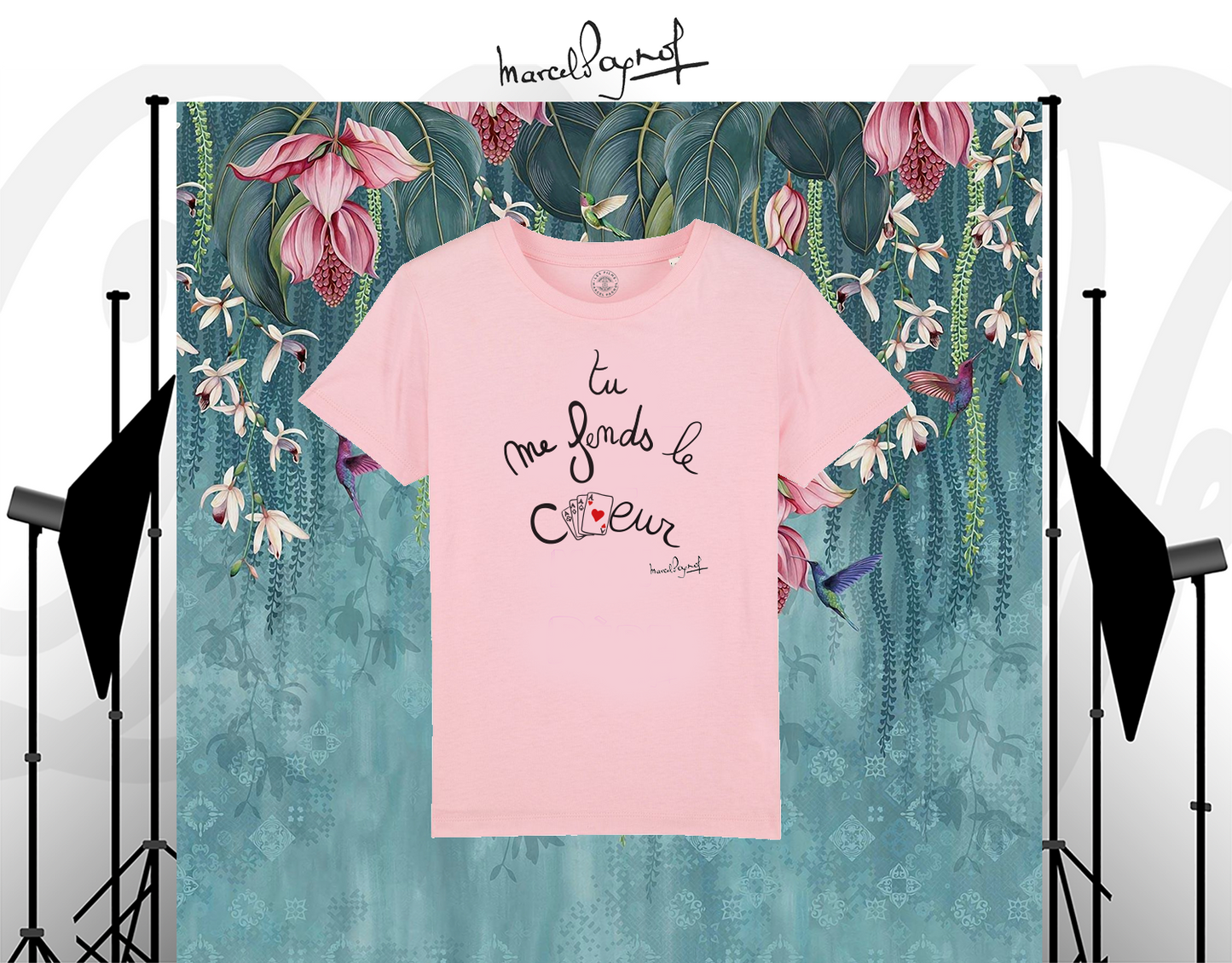 T-shirt Enfant Pink 'Tu me fends le cœur' - Esprit Gai et Dynamique de Marcel Pagnol, Coton Bio Été 2024