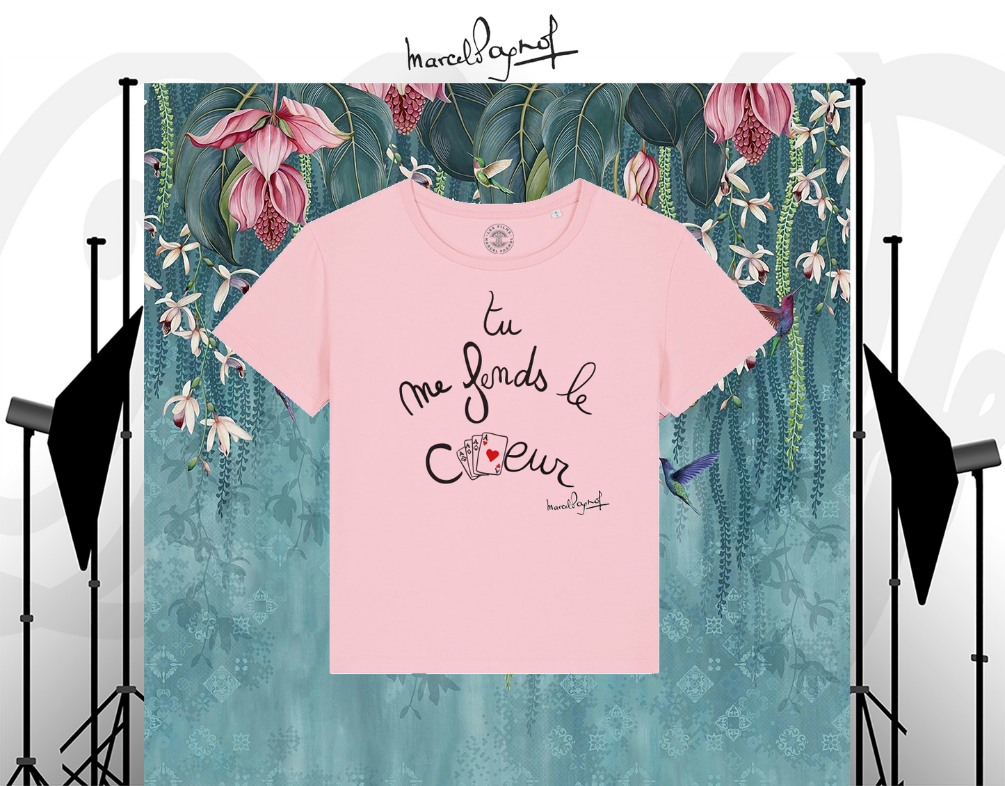 T-shirt "Marcel Pagnol" Femme - Tu me fends le cœur" Pink